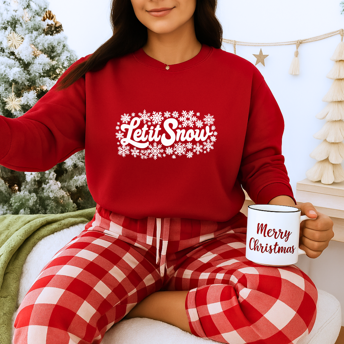 Unisex Heavy Blend™ mw2068 | Let It Snow Christmas Sweatshirt – Winter Snowflake Holiday Crewneck, Festive Pullover Sweater