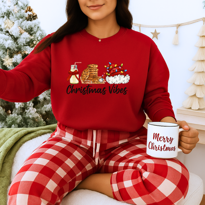 Unisex Heavy Blend™ mw2029 | Christmas Vibes Sweatshirt – Festive Milk & Cookies Holiday Crewneck | Cozy Unisex Winter Gift