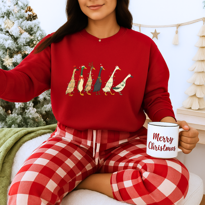 Unisex Heavy Blend™ mw2046 | Funny Goose Christmas Sweatshirt – Holiday Farm Animal Crewneck, Festive Winter Pullover Gift
