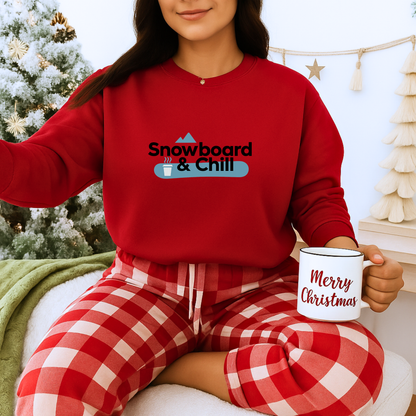 Unisex Heavy Blend™ mw2123 | Snowboard and Chill Sweatshirt – Funny Snowboarding Winter Crewneck, Cozy Gift for Ski & Snowboard Lovers