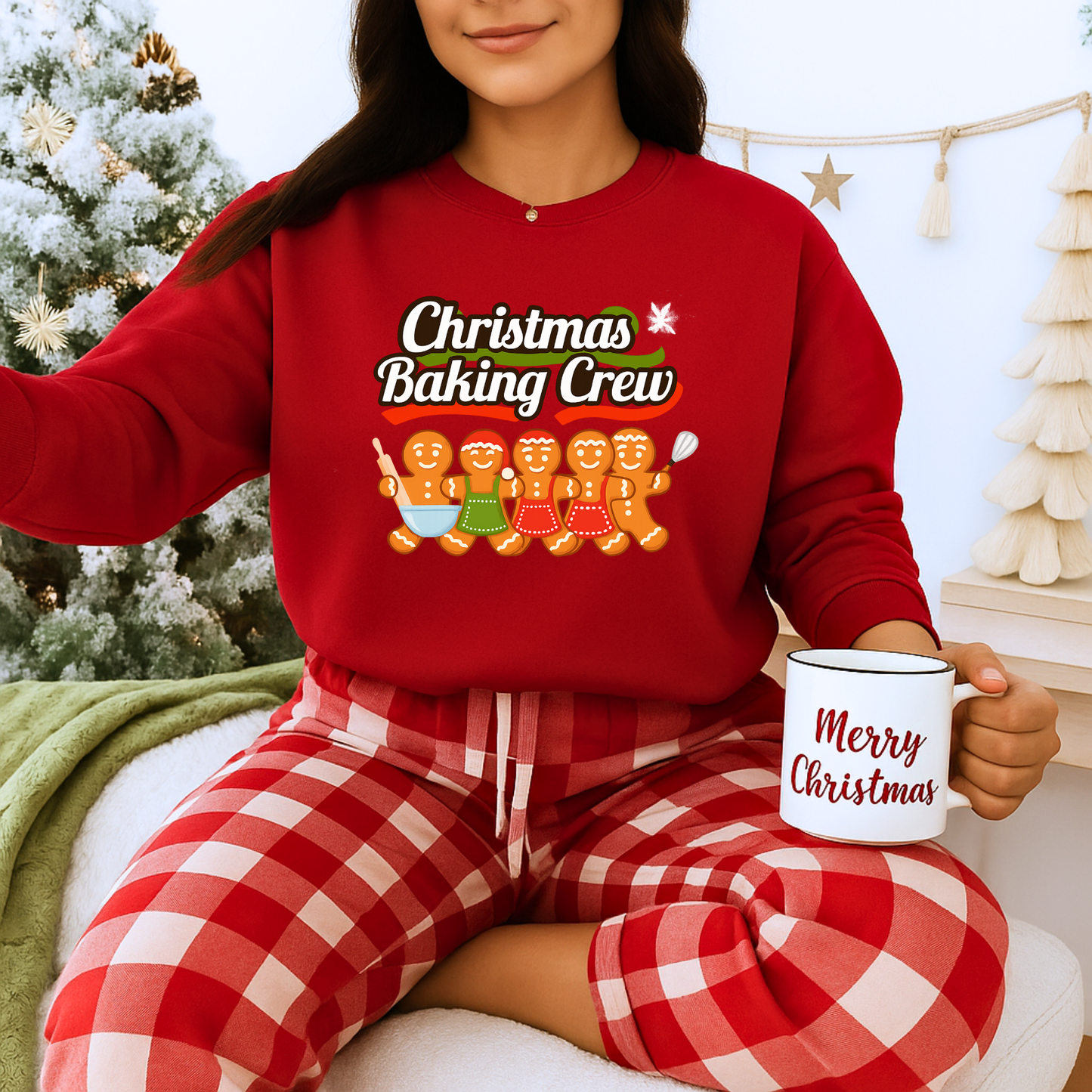 Unisex Heavy Blend™ mw2092 | Christmas Baking Crew Sweatshirt – Gingerbread Cookie Lovers Holiday Pullover, Fun Family Matching Christmas Outfit