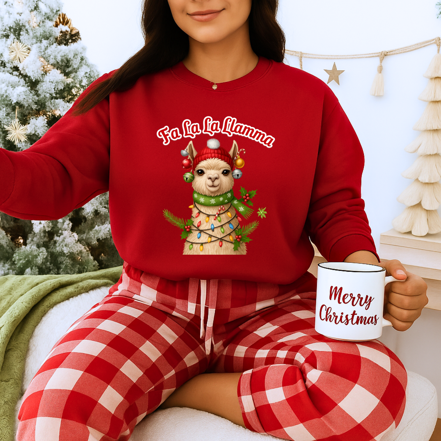 Unisex Heavy Blend™ mw2125 | Fa La La Llama Christmas Sweatshirt – Funny Holiday Llama Crewneck, Cute Festive Xmas Gift