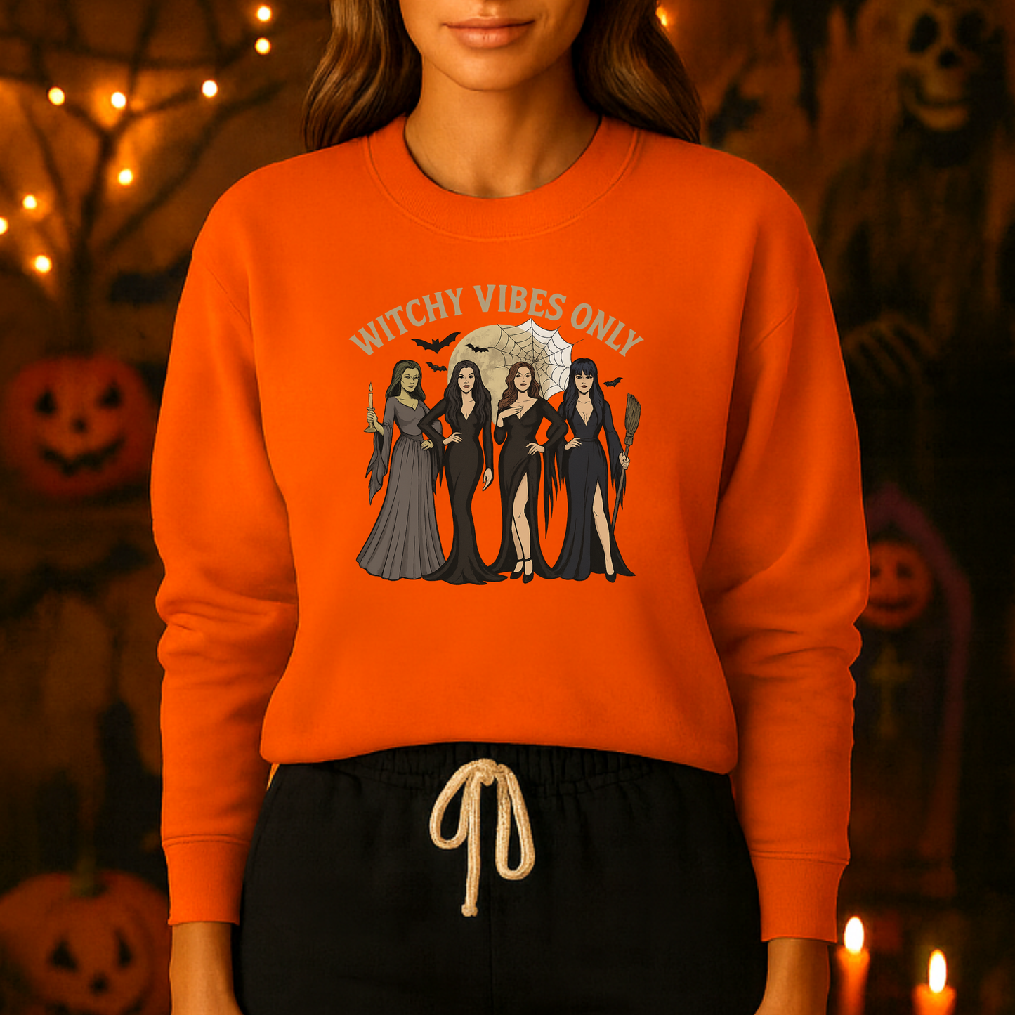 Unisex Heavy Blend™ Witchy Vibes Only Sweatshirt – Spooky Season Witches Crewneck | mw1014