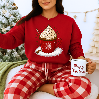 Unisex Heavy Blend™ mw2056 | Hot Cocoa Christmas Sweatshirt – Festive Holiday Mug Crewneck, Winter Hot Chocolate Pullover Sweater