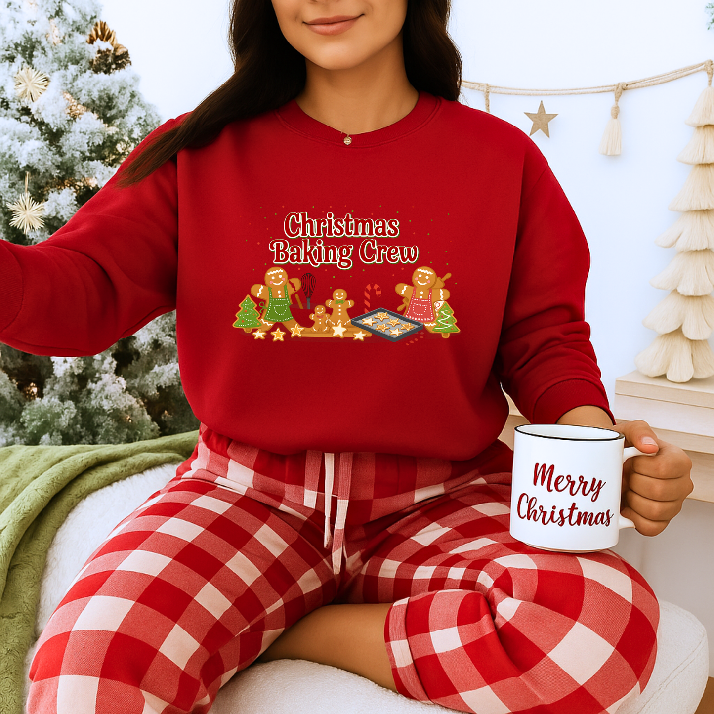 Unisex Heavy Blend™ mw2091 | Christmas Baking Crew Sweatshirt – Cute Gingerbread Cookie Lovers Holiday Pullover, Matching Family Christmas Outfit