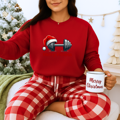 Unisex Heavy Blend™ mw2141 | Merry Fitness Christmas Sweatshirt – Funny Holiday Gym Workout Crewneck, Xmas Gift for Fitness Lovers