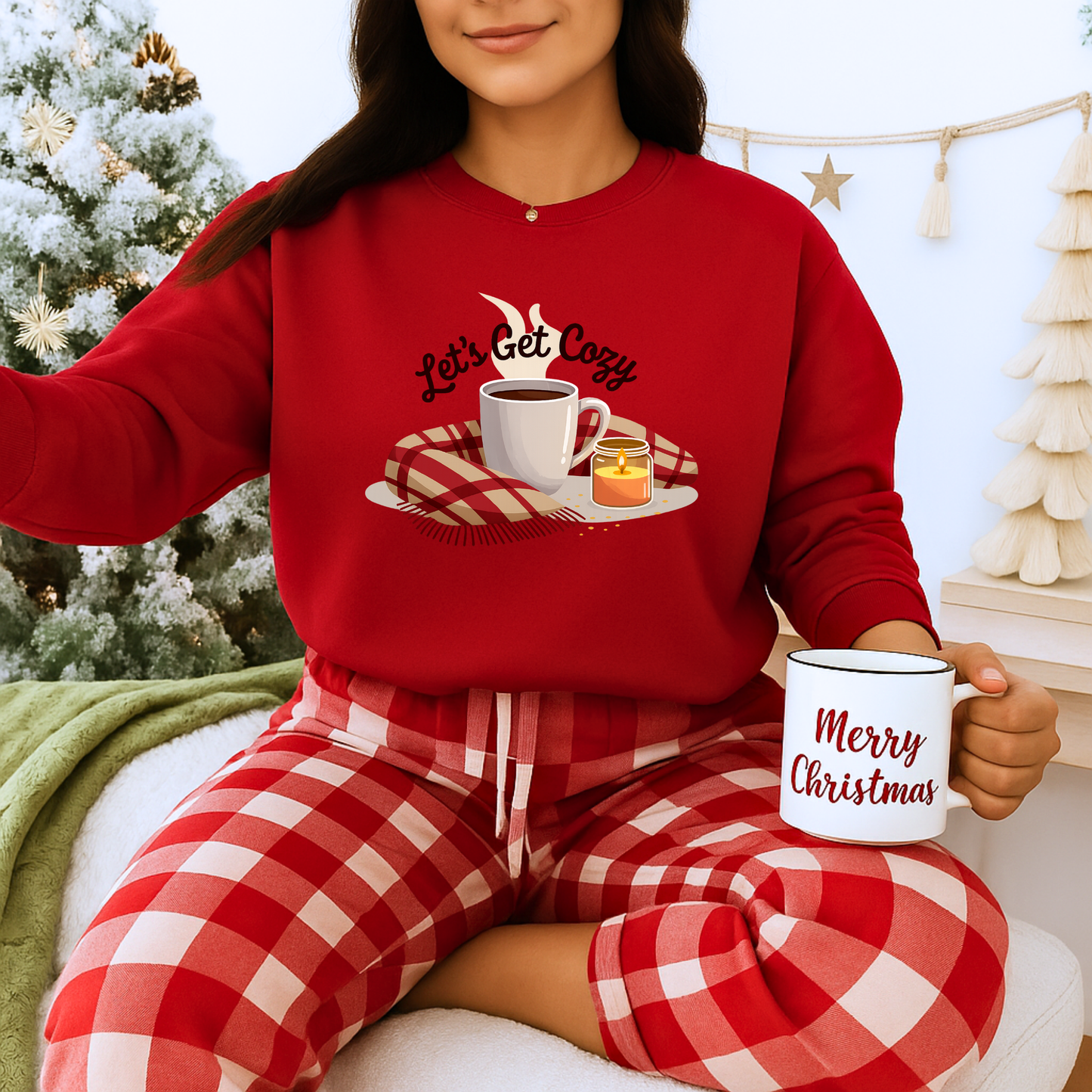 Unisex Heavy Blend™ mw2119 | Let’s Get Cozy Sweatshirt – Warm Winter Coffee Crewneck, Cute Cozy Holiday Gift for Her