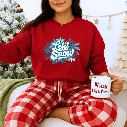 Unisex Heavy Blend™ mw2066 | Let It Snow Christmas Sweatshirt – Winter Snowflake Holiday Crewneck, Festive Pullover Sweater