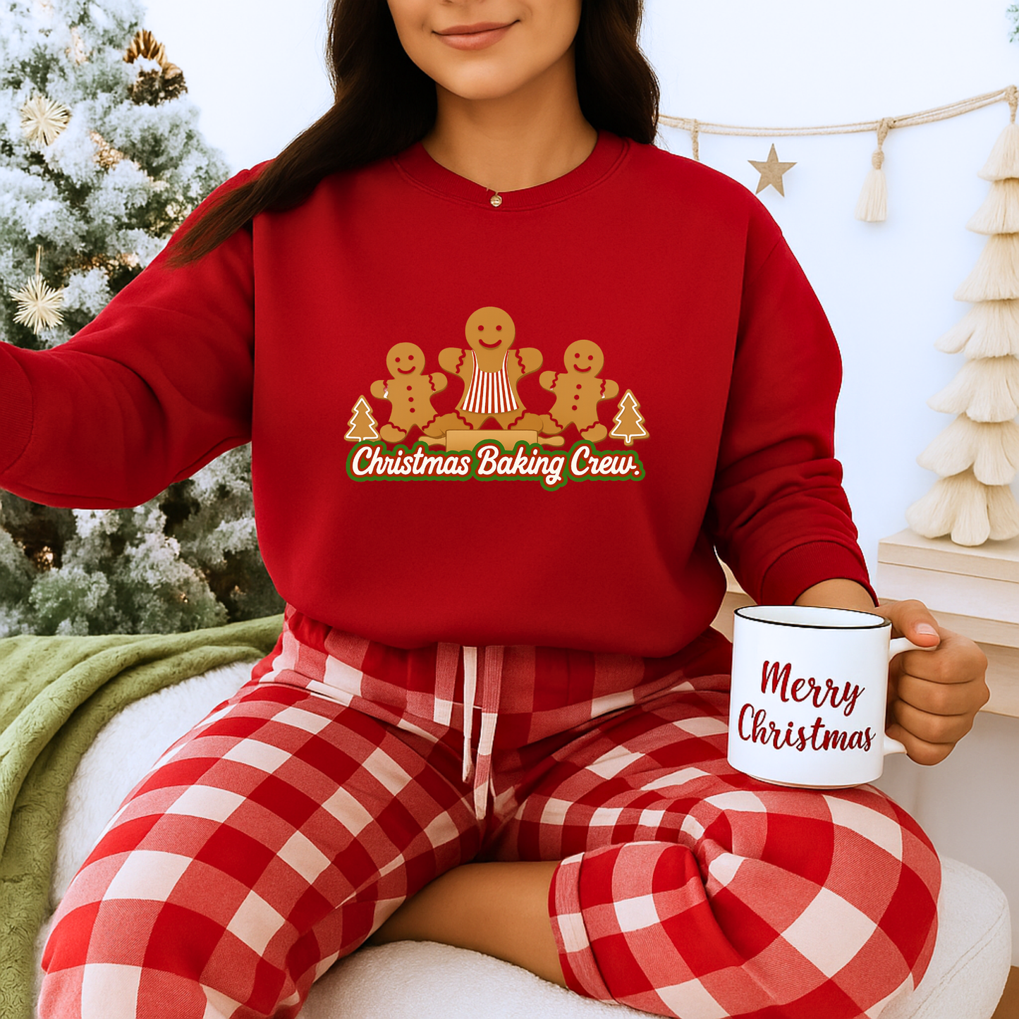 Unisex Heavy Blend™ mw2090 | Christmas Baking Crew Sweatshirt – Cute Gingerbread Family Holiday Pullover, Matching Christmas Outfit