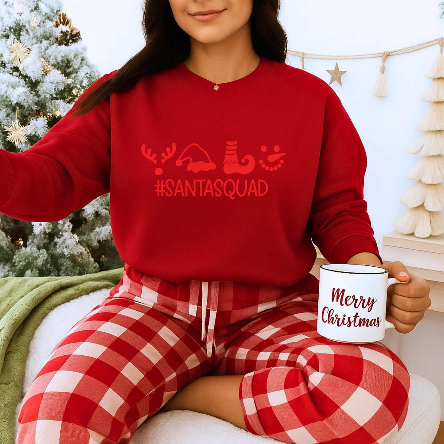 Unisex Heavy Blend™ mw2047 | SantaSquad Christmas Sweatshirt – Funny Holiday Crewneck, Matching Family Group Pullover Outfi