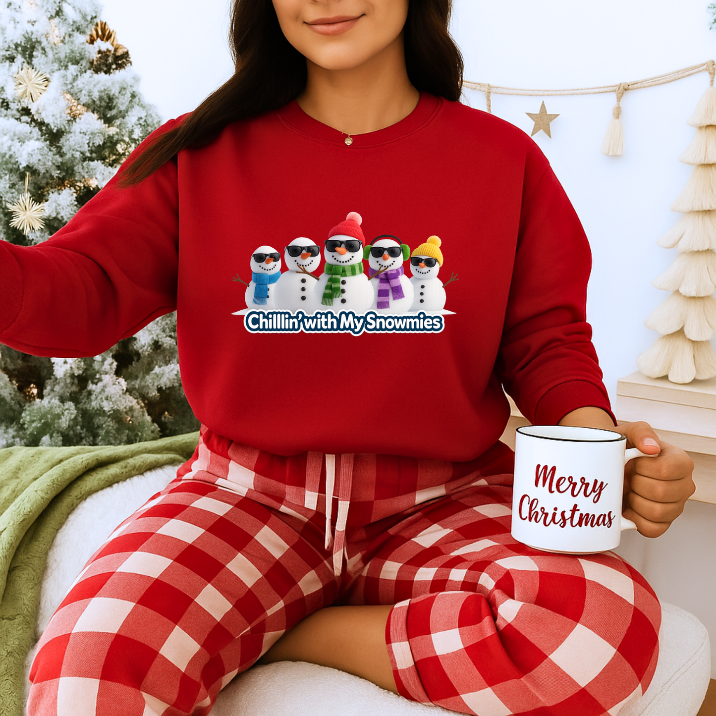 Unisex Heavy Blend™ mw2109 | Chillin’ With My Snowmies Christmas Sweatshirt – Funny Snowman Holiday Crewneck, Cute Winter Xmas Gift