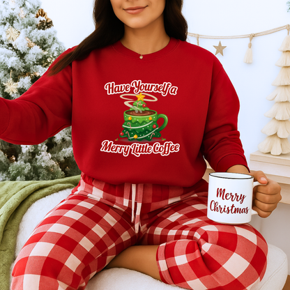 Unisex Heavy Blend™ mw2131 | Have Yourself a Merry Little Coffee Christmas Sweatshirt – Funny Holiday Coffee Lover Crewneck, Festive Xmas Gift