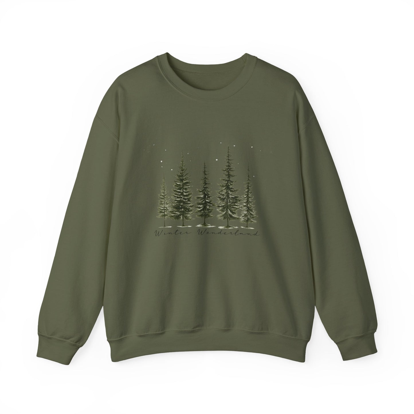 Unisex Heavy Blend™ mw2039 | Winter Wonderland Sweatshirt – Cozy Pine Tree Forest Crewneck | Aesthetic Holiday Winter Pullover