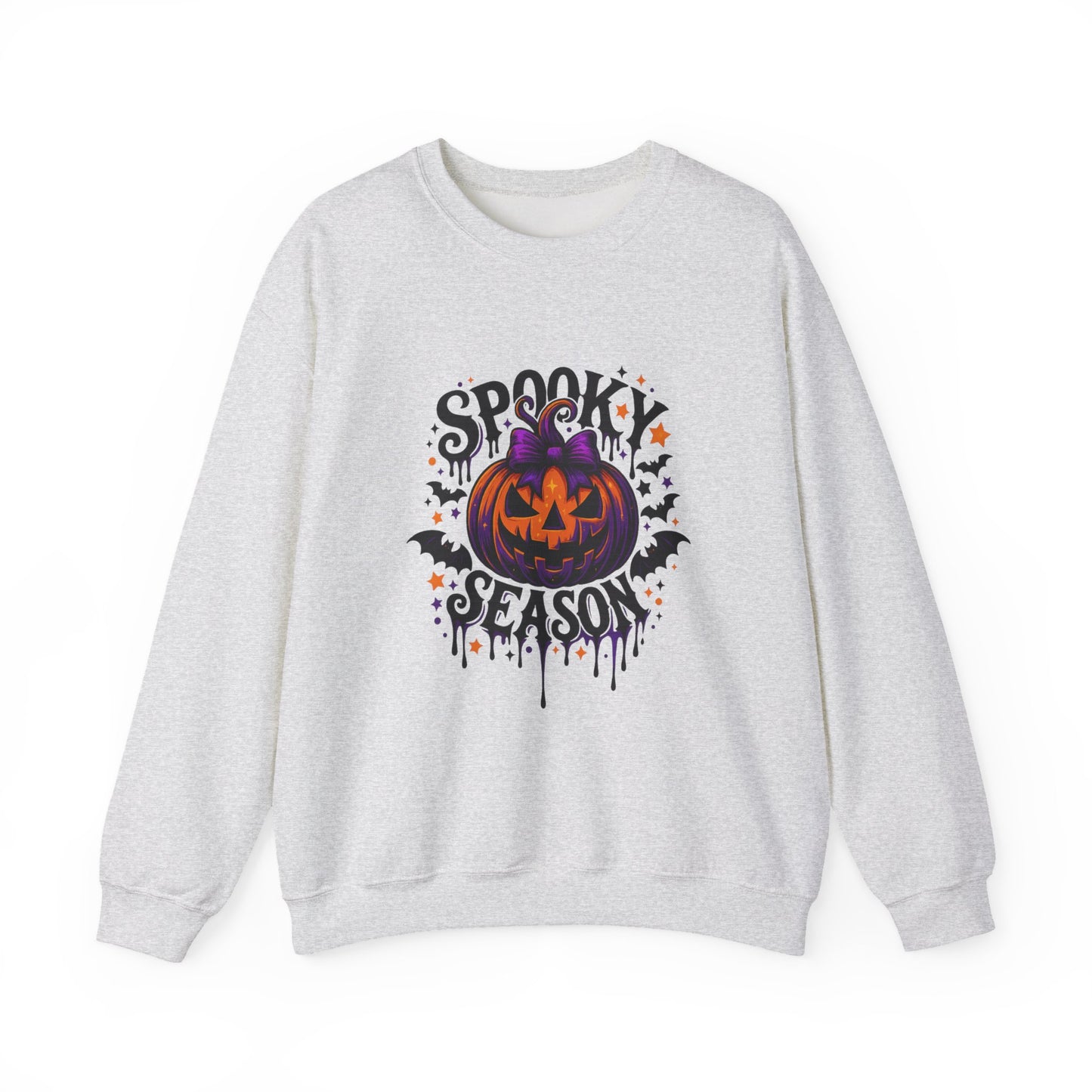 Unisex Heavy Blend™ Spooky Season Halloween Sweatshirt – Pumpkin Bat Gothic Fall Shirt | mw1021