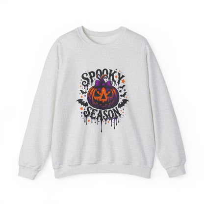 Unisex Heavy Blend™ Spooky Season Halloween Sweatshirt – Pumpkin Bat Gothic Fall Shirt | mw1021