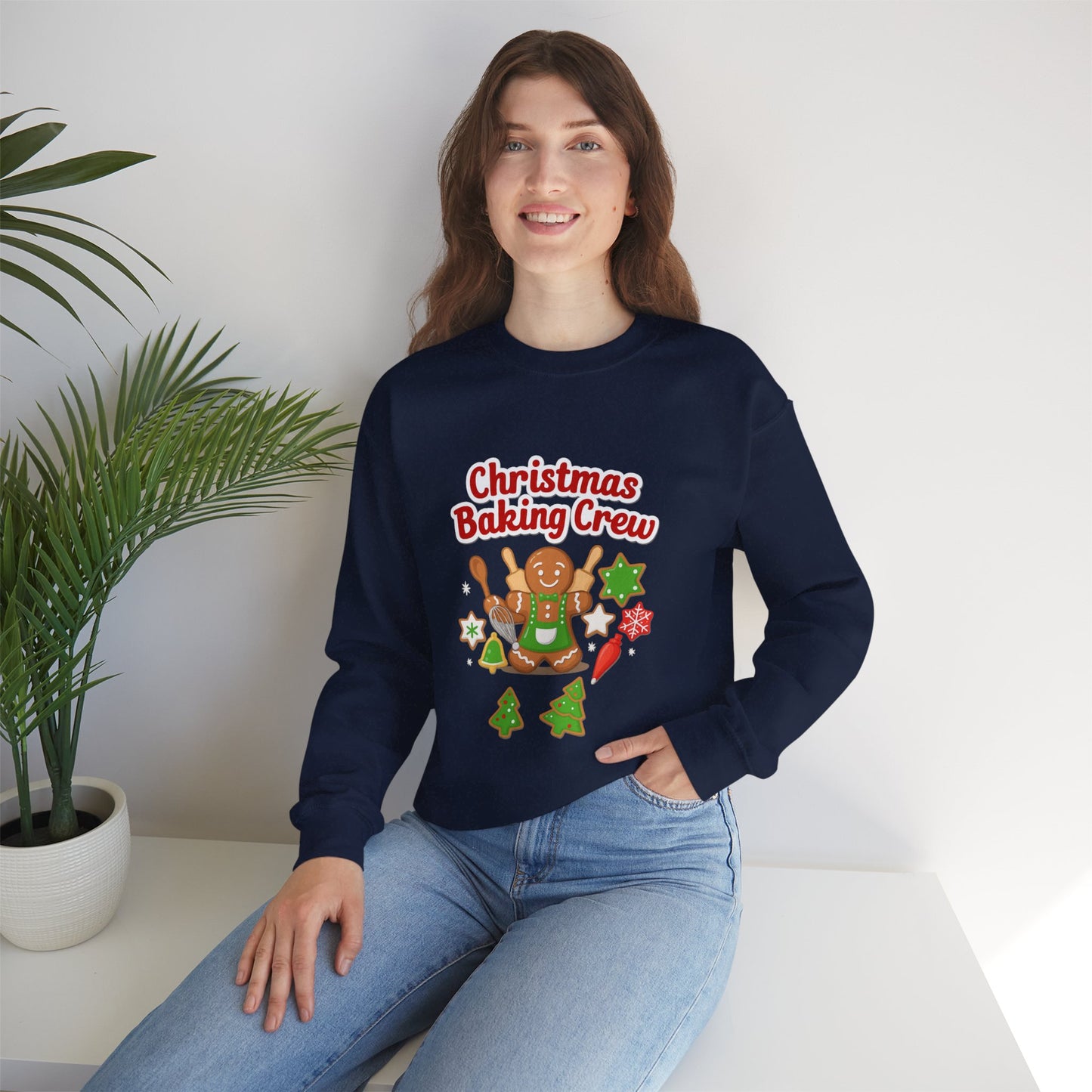 Unisex Heavy Blend™ mw2086 | Christmas Baking Crew Sweatshirt – Cute Gingerbread Cookie Holiday Pullover for Bakers & Family