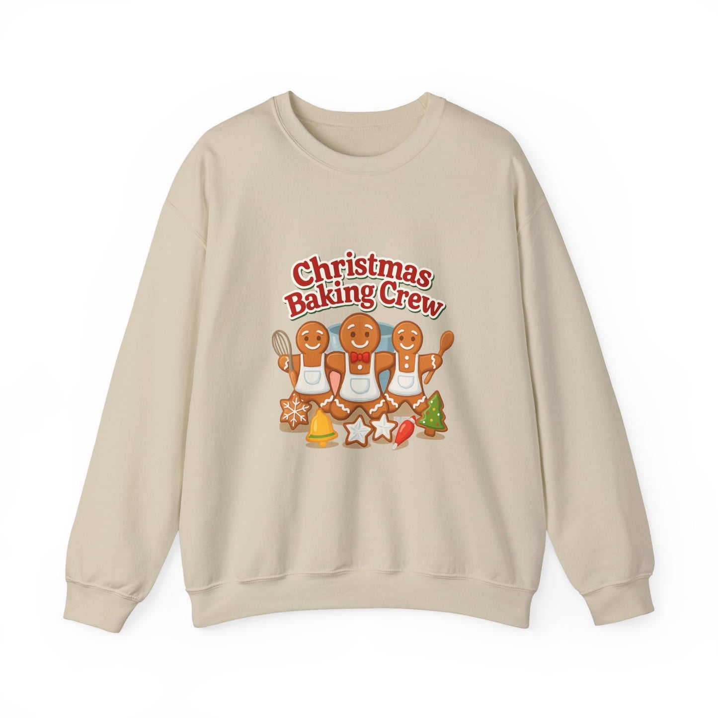 Unisex Heavy Blend™ mw2093 | Christmas Baking Crew Sweatshirt – Cute Gingerbread Cookie Holiday Pullover, Family Christmas Baking Shirt