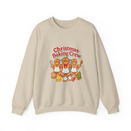 Unisex Heavy Blend™ mw2093 | Christmas Baking Crew Sweatshirt – Cute Gingerbread Cookie Holiday Pullover, Family Christmas Baking Shirt