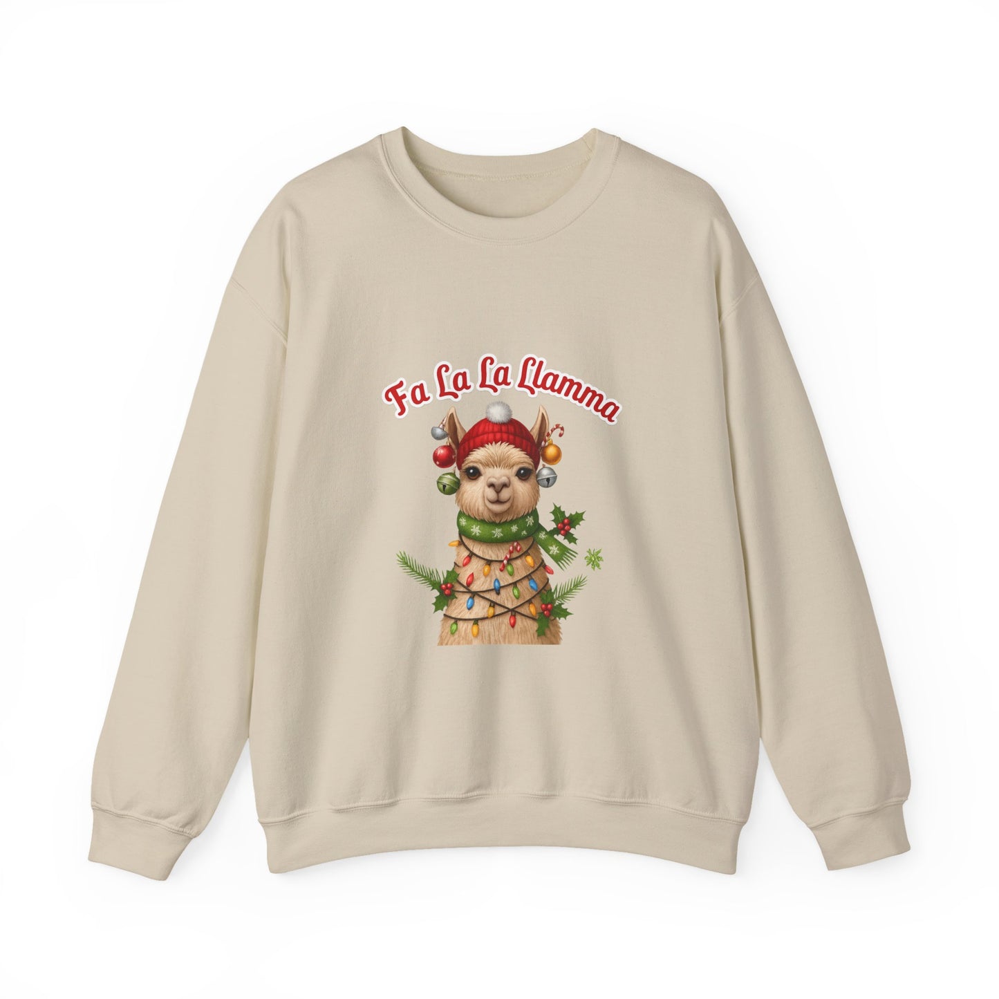 Unisex Heavy Blend™ mw2125 | Fa La La Llama Christmas Sweatshirt – Funny Holiday Llama Crewneck, Cute Festive Xmas Gift