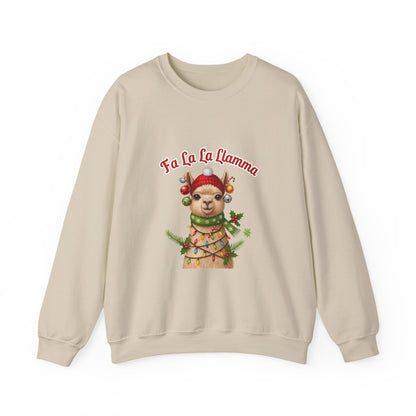 Unisex Heavy Blend™ mw2125 | Fa La La Llama Christmas Sweatshirt – Funny Holiday Llama Crewneck, Cute Festive Xmas Gift