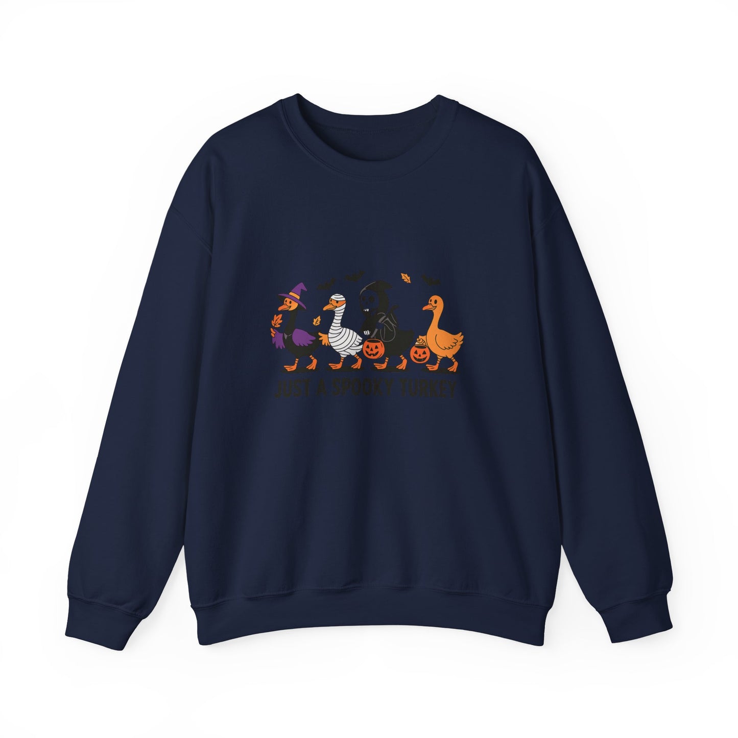 Unisex Heavy Blend™ Just a Spooky Turkey Sweatshirt – Funny Halloween Crewneck | mw1025