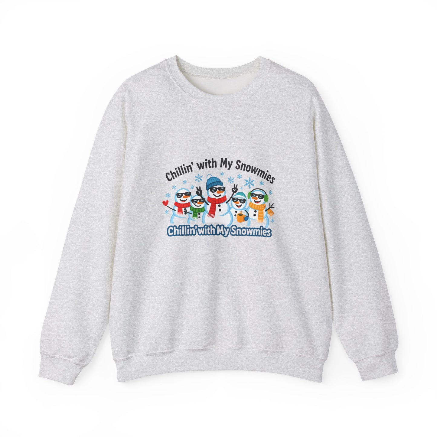 Unisex Heavy Blend™ mw2108 | Chillin’ With My Snowmies Christmas Sweatshirt – Funny Snowman Holiday Crewneck, Cute Winter Xmas Gift
