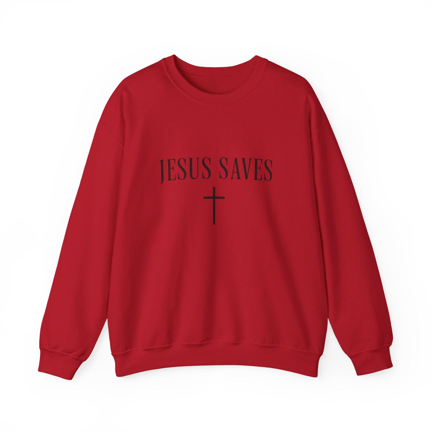 Unisex Heavy Blend™ Jesus Saves Christian Sweatshirt – Faith Cross Crewneck | Inspirational Religious Gift | mw2001