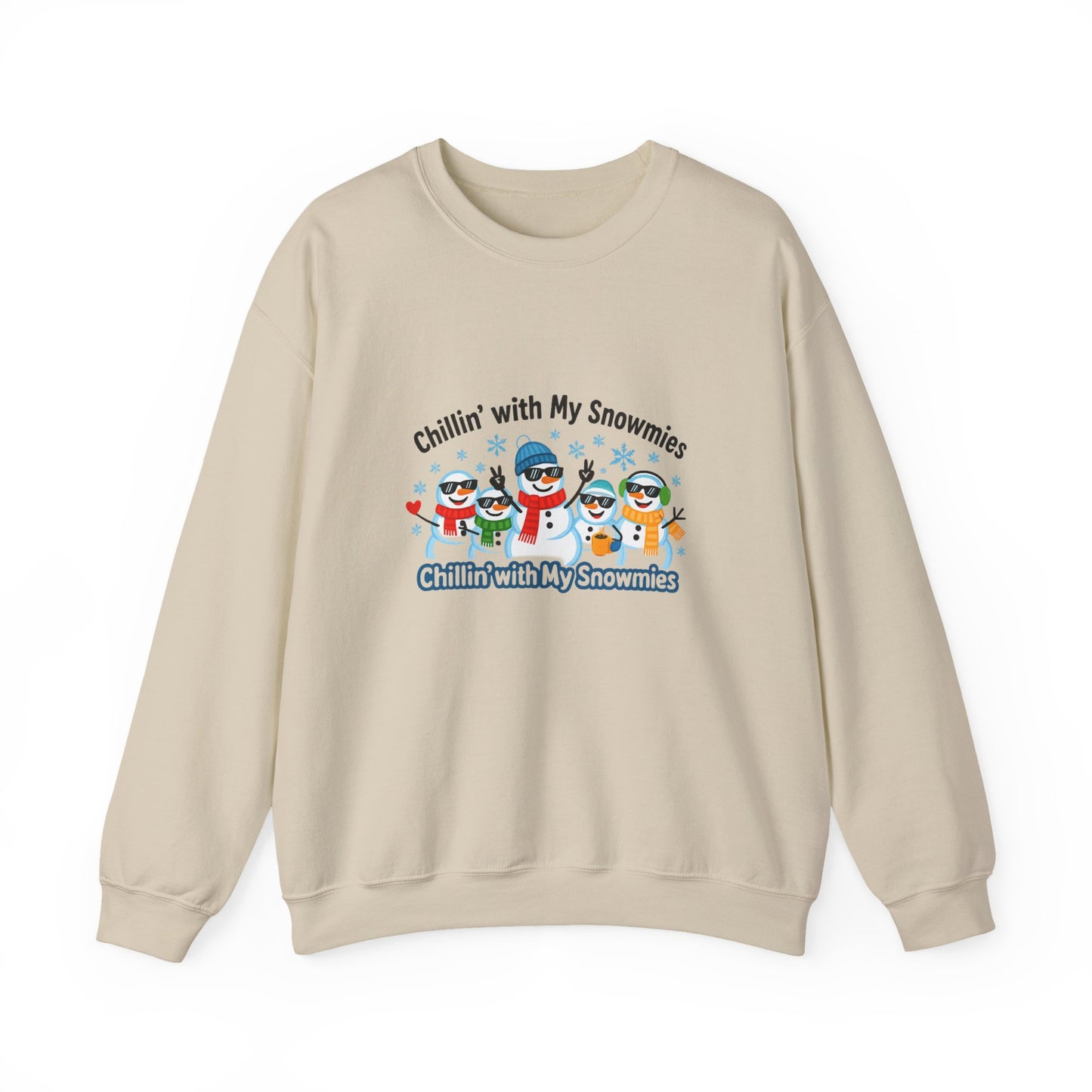 Unisex Heavy Blend™ mw2108 | Chillin’ With My Snowmies Christmas Sweatshirt – Funny Snowman Holiday Crewneck, Cute Winter Xmas Gift
