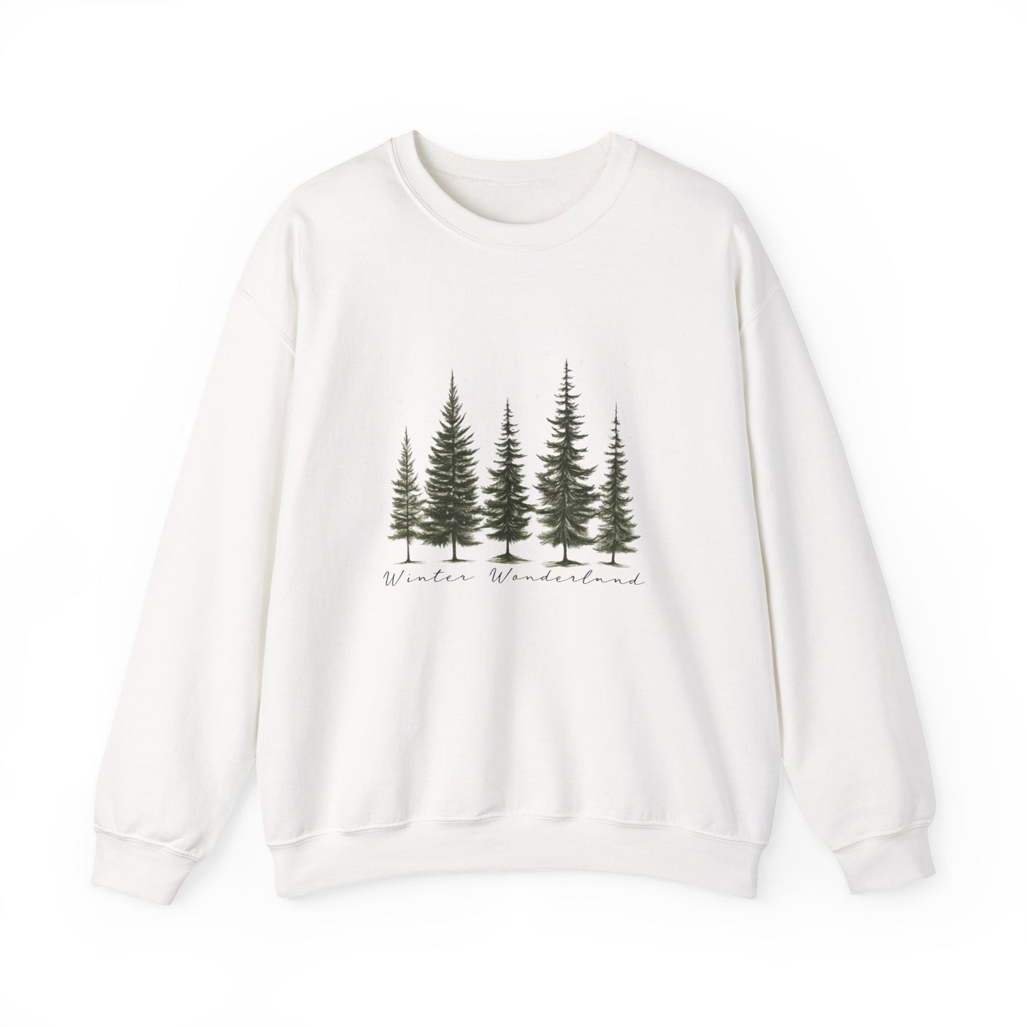 Unisex Heavy Blend™ mw2039 | Winter Wonderland Sweatshirt – Cozy Pine Tree Forest Crewneck | Aesthetic Holiday Winter Pullover