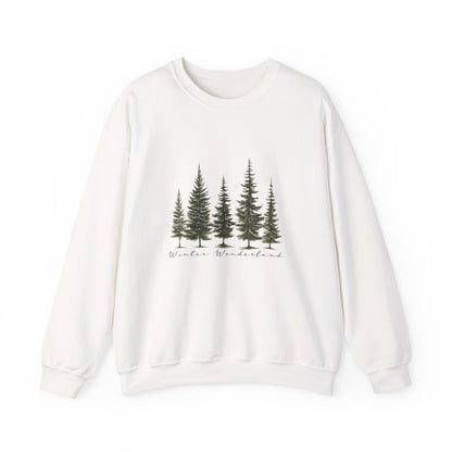 Unisex Heavy Blend™ mw2039 | Winter Wonderland Sweatshirt – Cozy Pine Tree Forest Crewneck | Aesthetic Holiday Winter Pullover