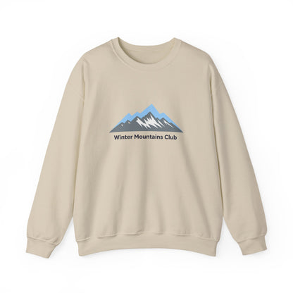 Unisex Heavy Blend™ mw2069 | Winter Mountains Club Sweatshirt – Outdoors Hiking Adventure Crewneck, Cozy Winter Pullover Sweater