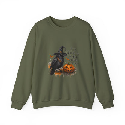 Unisex Heavy Blend™ Halloween Raven Sweatshirt – I’m Feeling Wicked Pumpkin Witch Design | mw1005