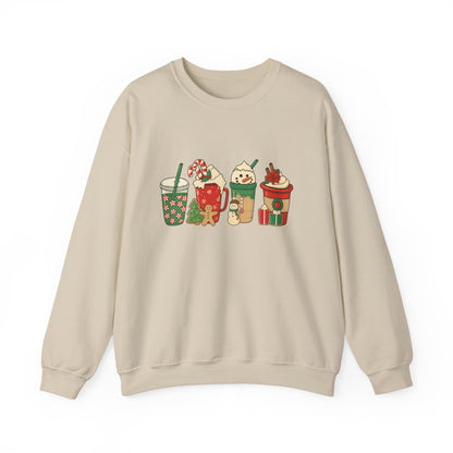 Unisex Heavy Blend™ mw2031 | Christmas Drinks Sweatshirt – Festive Coffee & Hot Cocoa Holiday Crewneck | Cozy Unisex Winter Gift