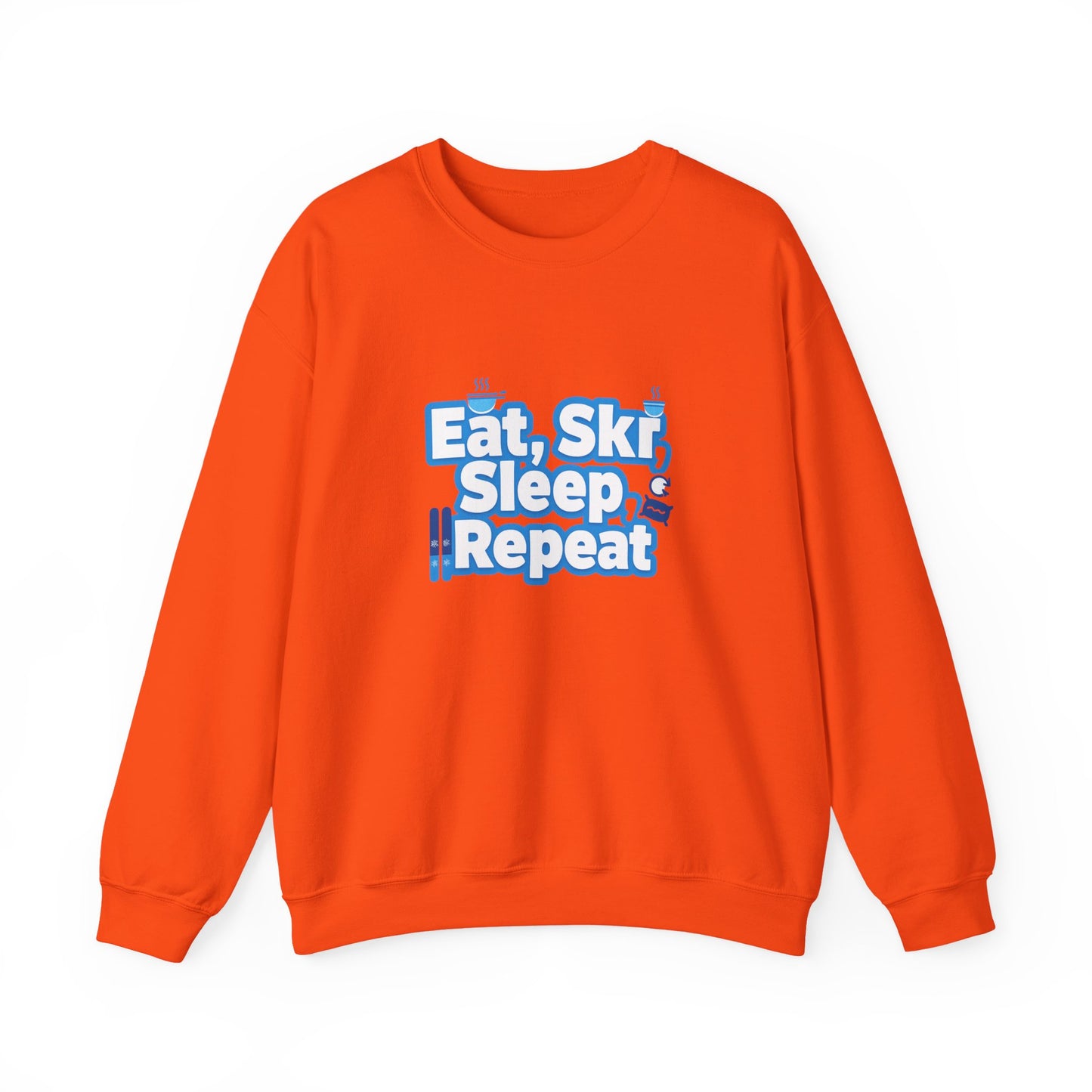 Unisex Heavy Blend™ mw2115 | Eat Ski Sleep Repeat Sweatshirt – Funny Skiing Winter Crewneck, Cozy Snow Sports Gift for Ski Lovers