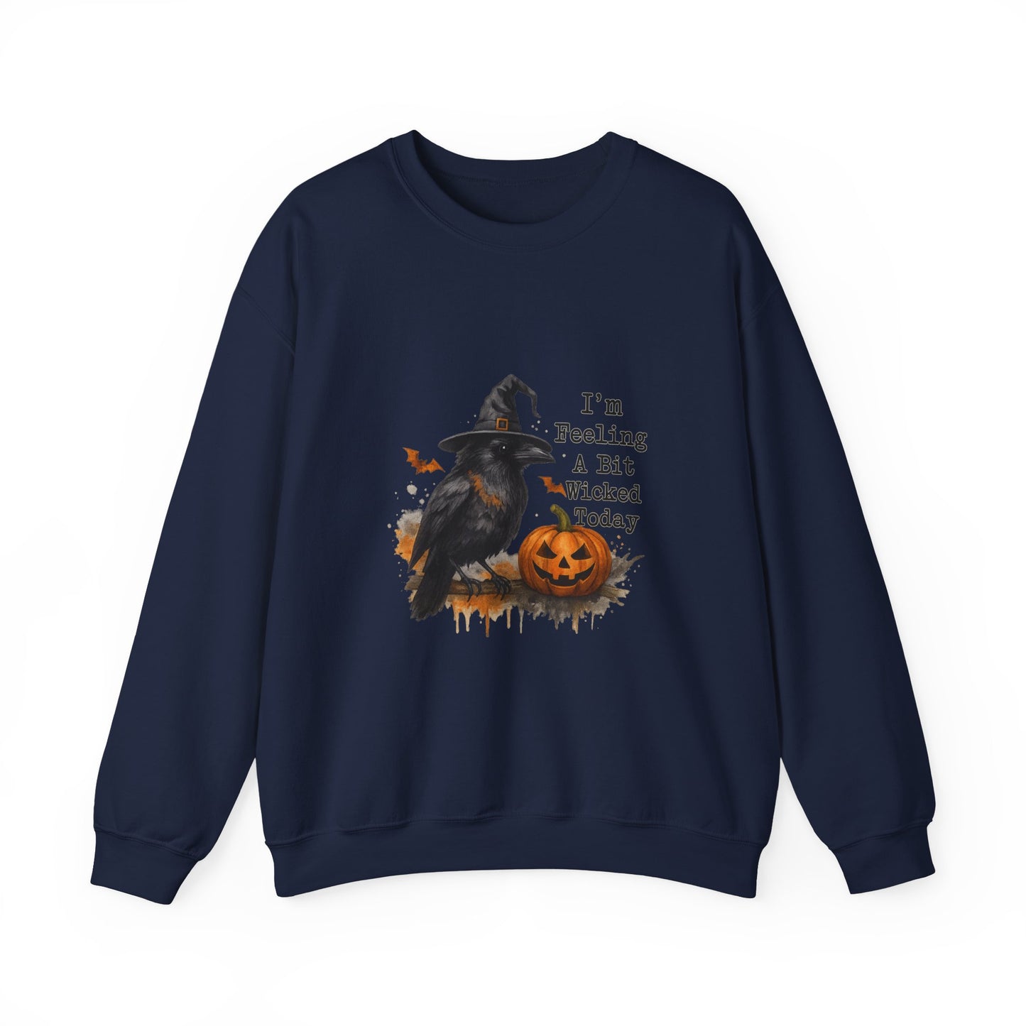 Unisex Heavy Blend™ Halloween Raven Sweatshirt – I’m Feeling Wicked Pumpkin Witch Design | mw1005