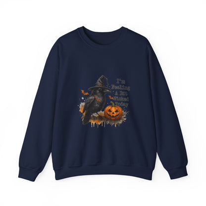 Unisex Heavy Blend™ Halloween Raven Sweatshirt – I’m Feeling Wicked Pumpkin Witch Design | mw1005