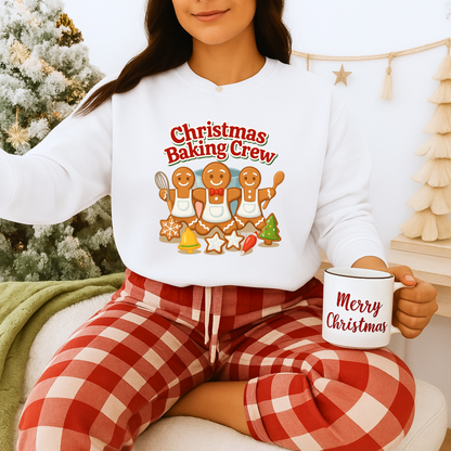 Unisex Heavy Blend™ mw2093 | Christmas Baking Crew Sweatshirt – Cute Gingerbread Cookie Holiday Pullover, Family Christmas Baking Shirt