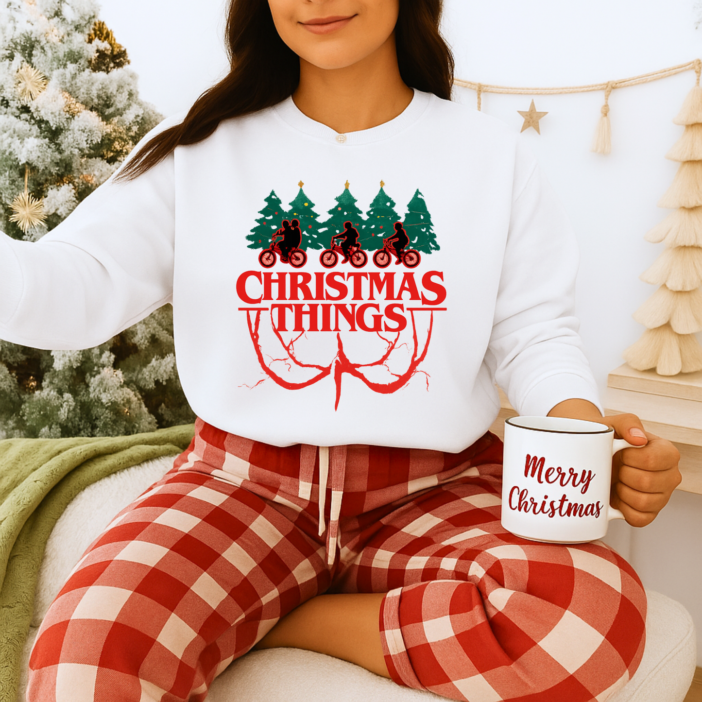 Unisex Heavy Blend™ mw2016 | Christmas Things Sweatshirt – Funny Holiday Crewneck | Cozy Unisex Winter Gift for Stranger Things Fans