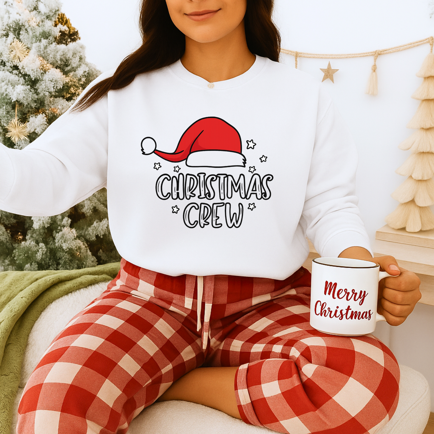 Unisex Heavy Blend™ mw2049 | Christmas Crew Sweatshirt – Matching Family Holiday Pullover, Festive Santa Hat Crewneck Outfit