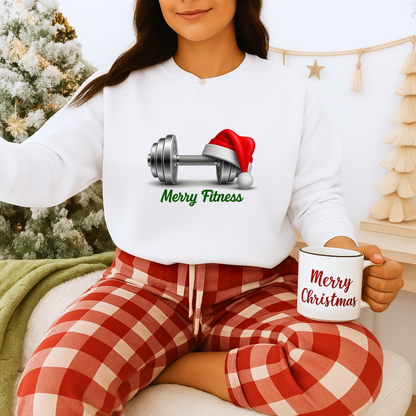 Unisex Heavy Blend™ mw2143 | Merry Fitness Christmas Sweatshirt – Funny Holiday Gym Workout Crewneck, Xmas Gift for Fitness Lovers