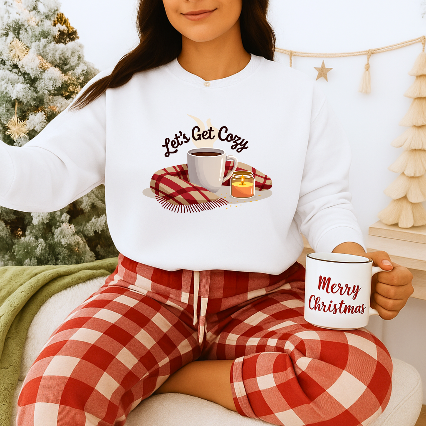 Unisex Heavy Blend™ mw2119 | Let’s Get Cozy Sweatshirt – Warm Winter Coffee Crewneck, Cute Cozy Holiday Gift for Her
