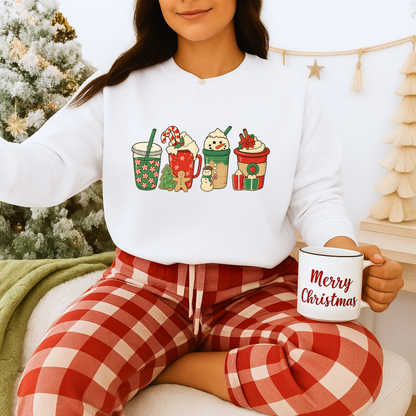 Unisex Heavy Blend™ mw2031 | Christmas Drinks Sweatshirt – Festive Coffee & Hot Cocoa Holiday Crewneck | Cozy Unisex Winter Gift