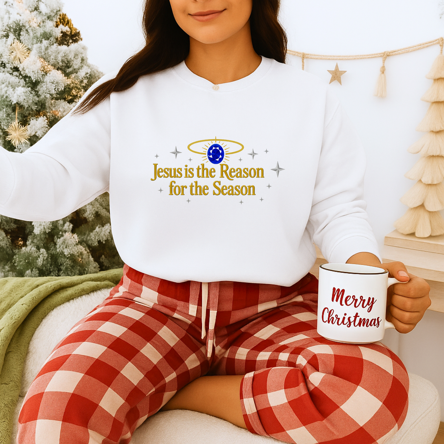Unisex Heavy Blend™ mw2075 | Jesus Is the Reason for the Season Sweatshirt – Christian Christmas Religious Crewneck, Faith Holiday Pullover