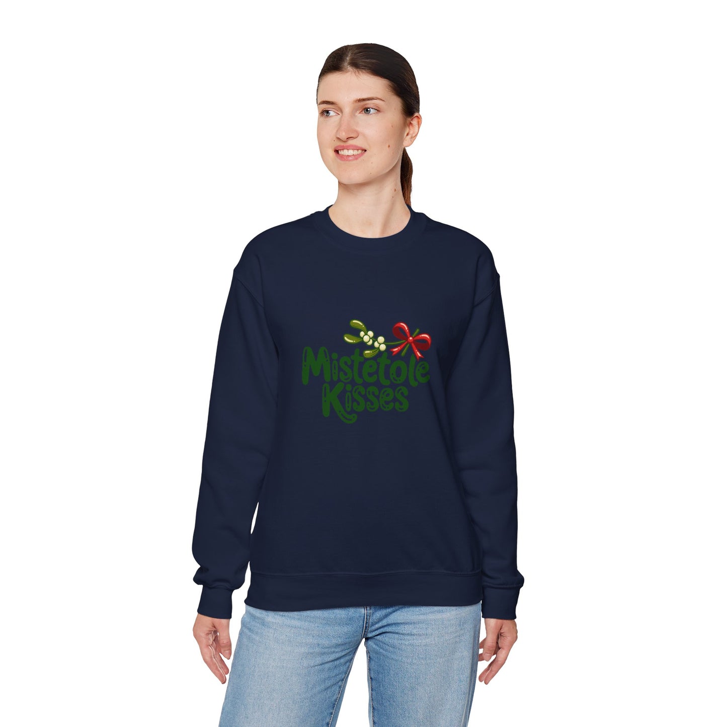 Unisex Heavy Blend™ mw2094 | Mistletoe Kisses Christmas Sweatshirt – Cute Holiday Pullover, Festive Couple Gift, Cozy Winter Shirt