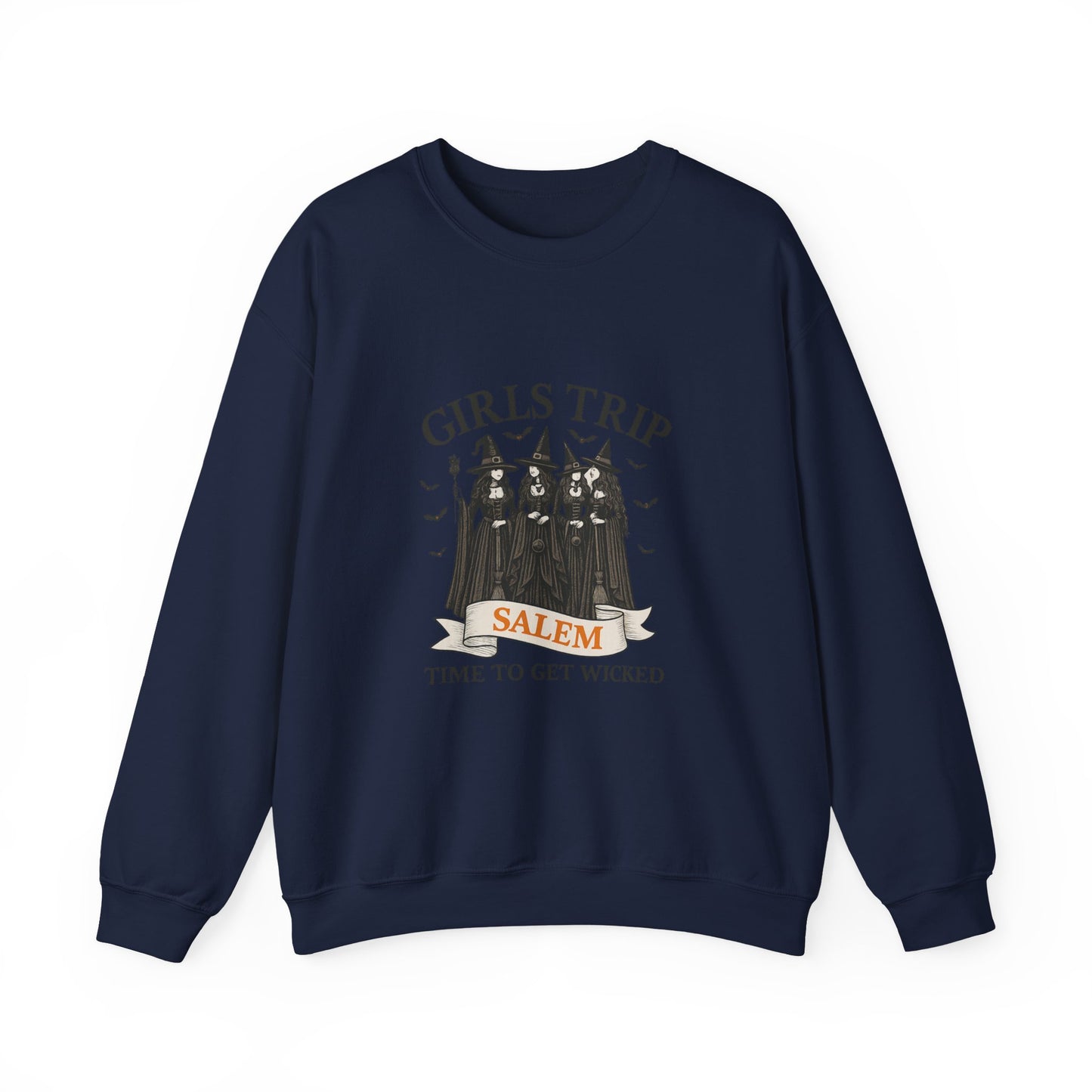 Unisex Heavy Blend™ Girls Trip Salem Sweatshirt – Time to Get Wicked Witch Crewneck | mw1010
