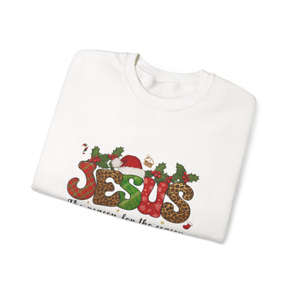 Unisex Heavy Blend™ mw2106 | Jesus Is the Reason for the Season Christmas Sweatshirt – Christian Holiday Crewneck, Faith Based Xmas Gift