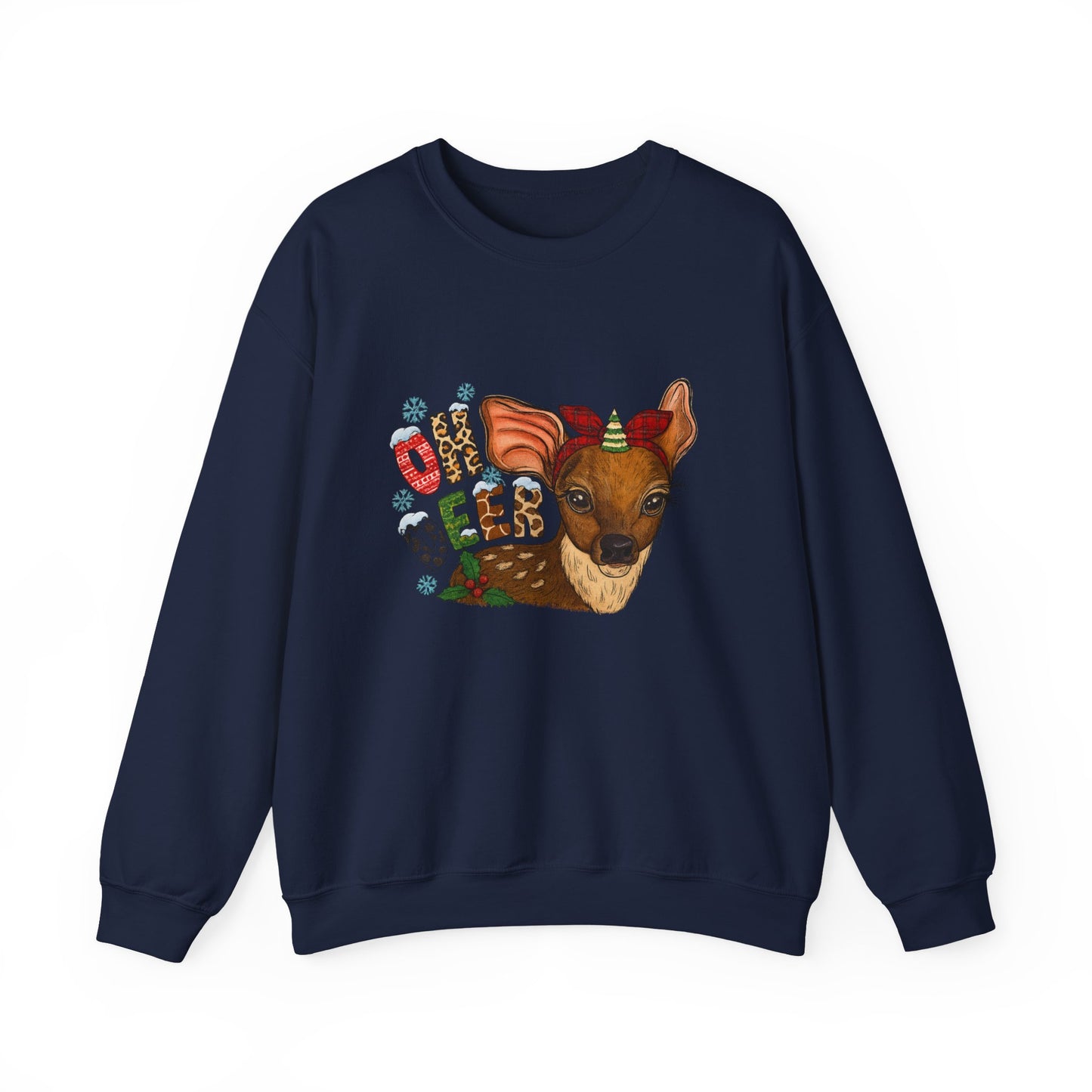 Unisex Heavy Blend™ mw2017 | Oh Deer Christmas Sweatshirt – Funny Reindeer Holiday Crewneck | Cute Unisex Winter Gift