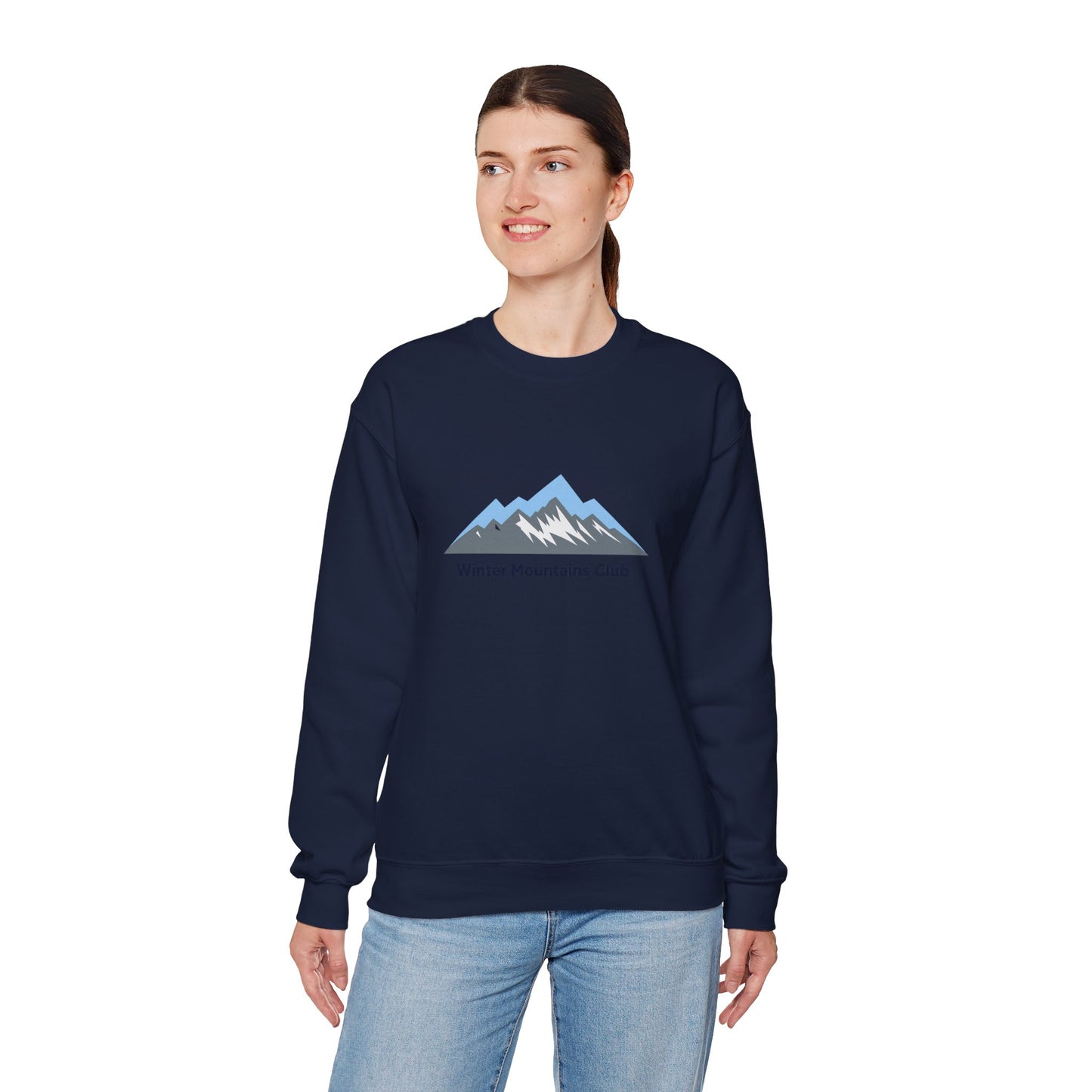 Unisex Heavy Blend™ mw2069 | Winter Mountains Club Sweatshirt – Outdoors Hiking Adventure Crewneck, Cozy Winter Pullover Sweater