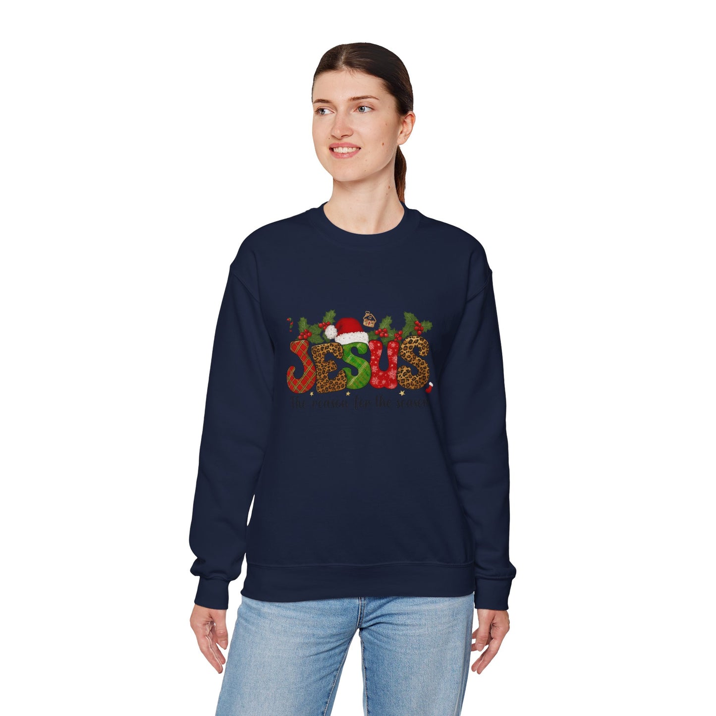 Unisex Heavy Blend™ mw2106 | Jesus Is the Reason for the Season Christmas Sweatshirt – Christian Holiday Crewneck, Faith Based Xmas Gift