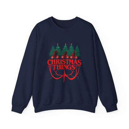 Unisex Heavy Blend™ mw2016 | Christmas Things Sweatshirt – Funny Holiday Crewneck | Cozy Unisex Winter Gift for Stranger Things Fans